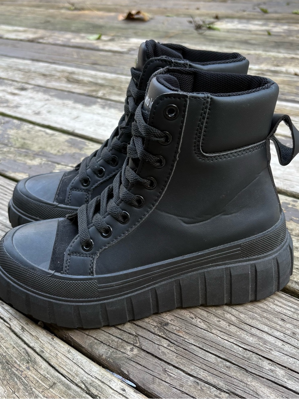 Women’s Black Platform Ankle Combat Boots Women’s 6.5
